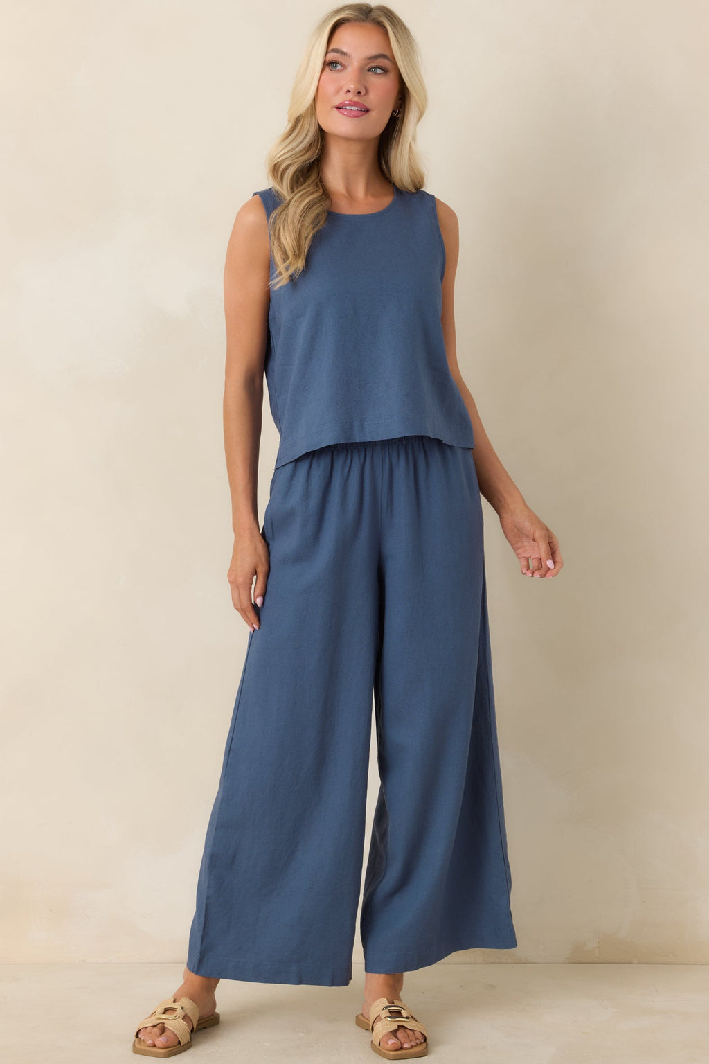 Z Supply Sloane Vintage Indigo Linen Tank Top