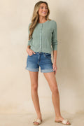 Hello Sunshine Sage Green Pointelle Knit Cardigan
