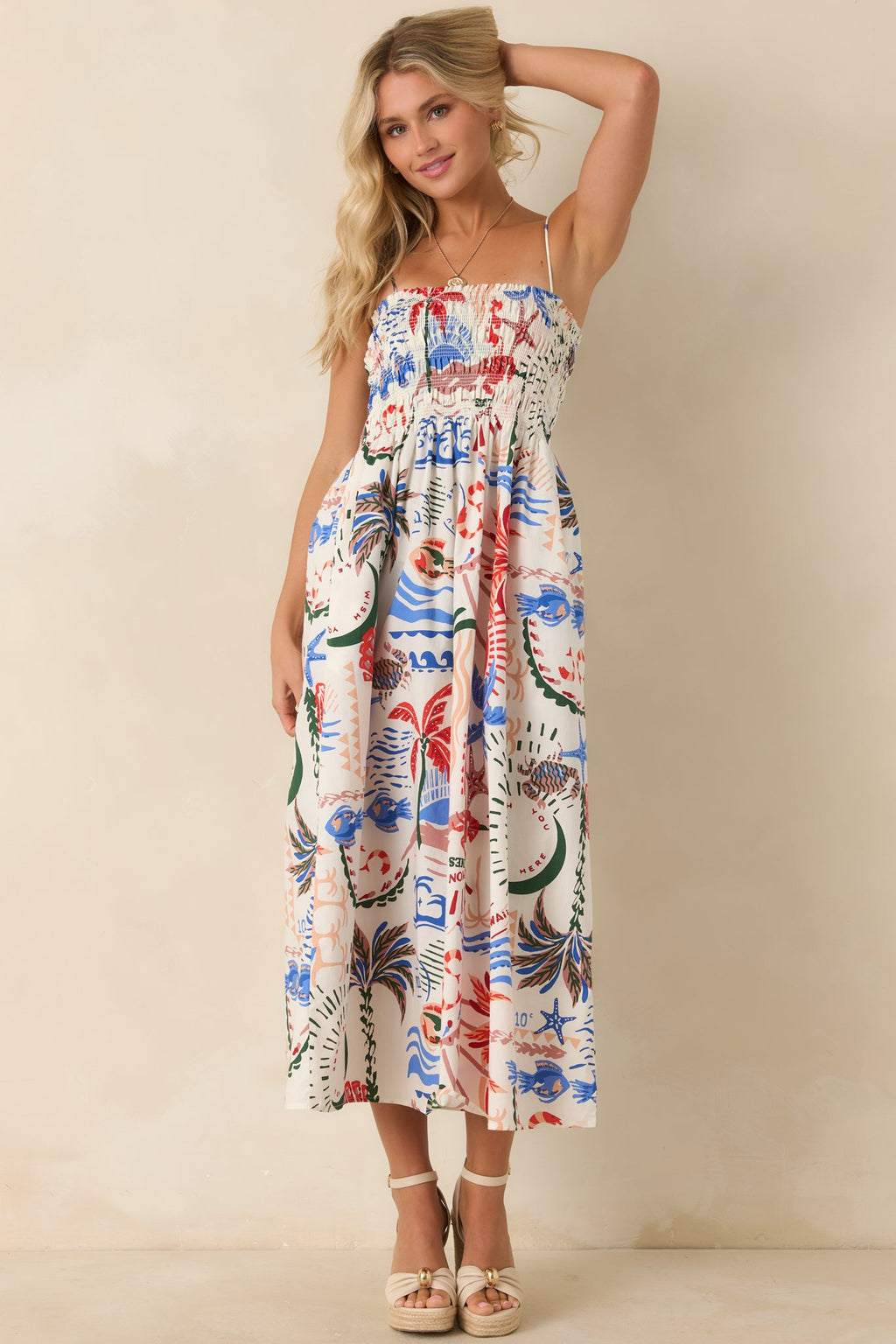 Z Supply Cornelia White Multi Cotton Getaway Maxi Dress