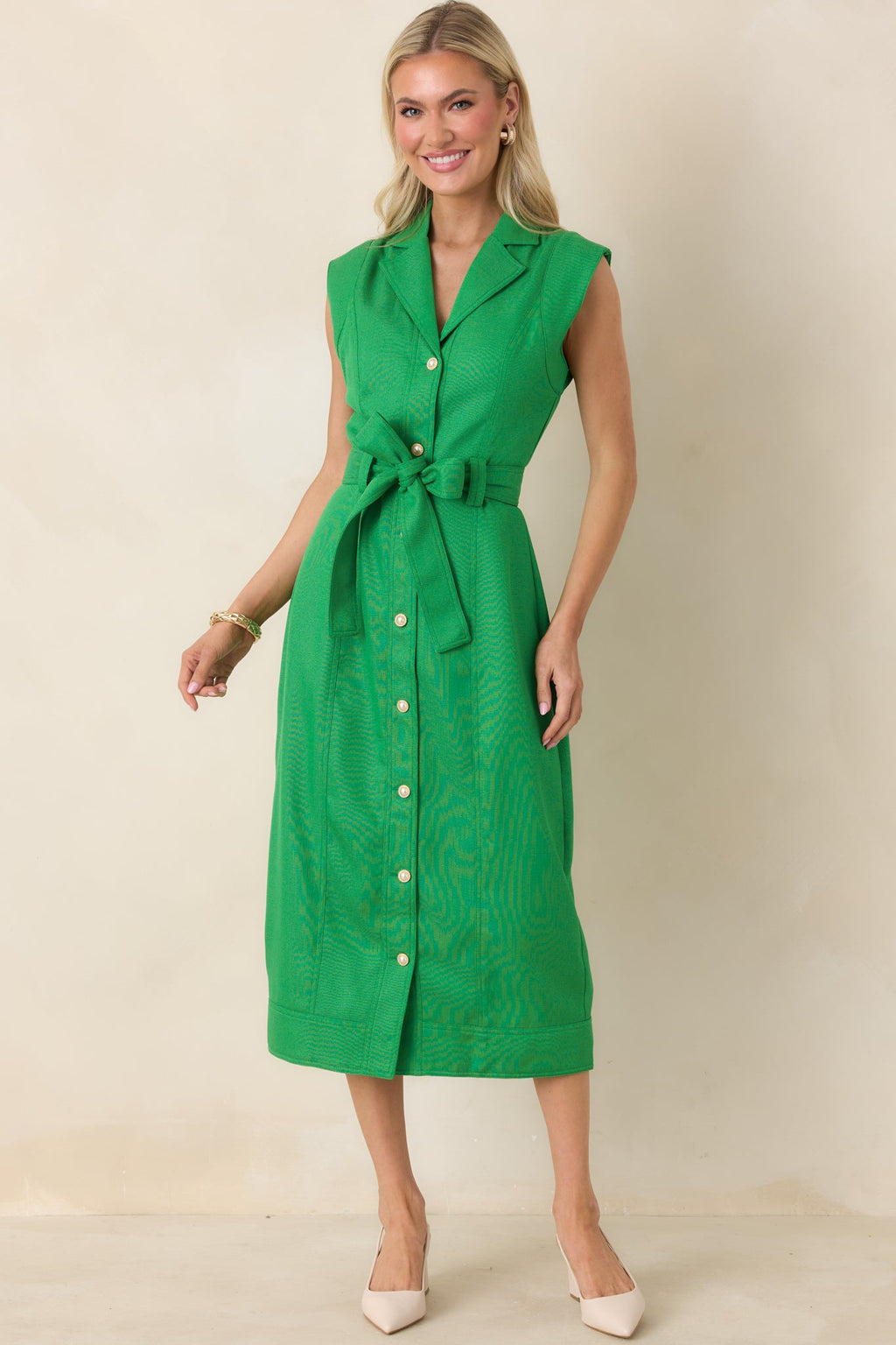 Prosperina Jacqueline Green Midi Dress