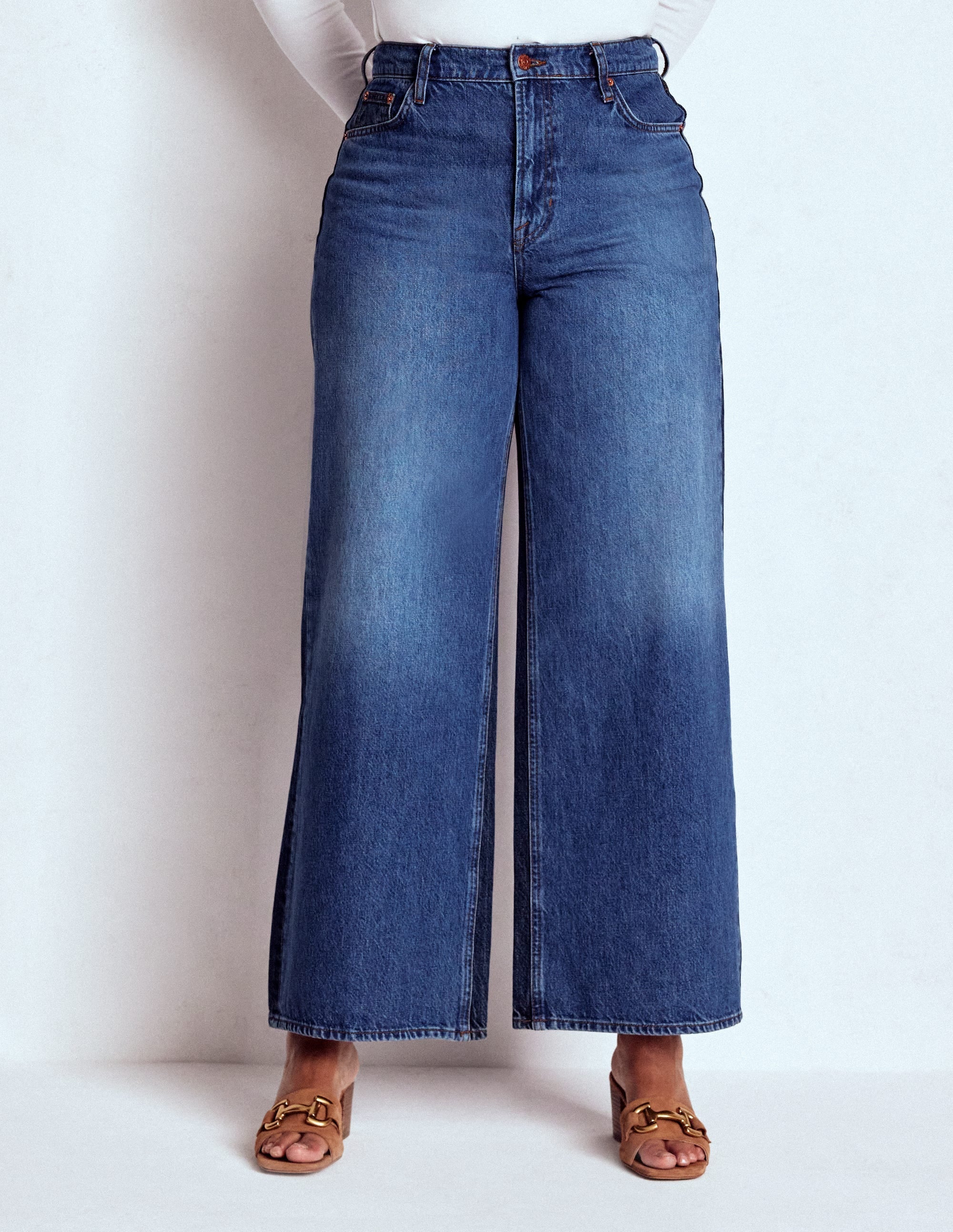 High Rise Wide Leg Jeans-Hotch Potch