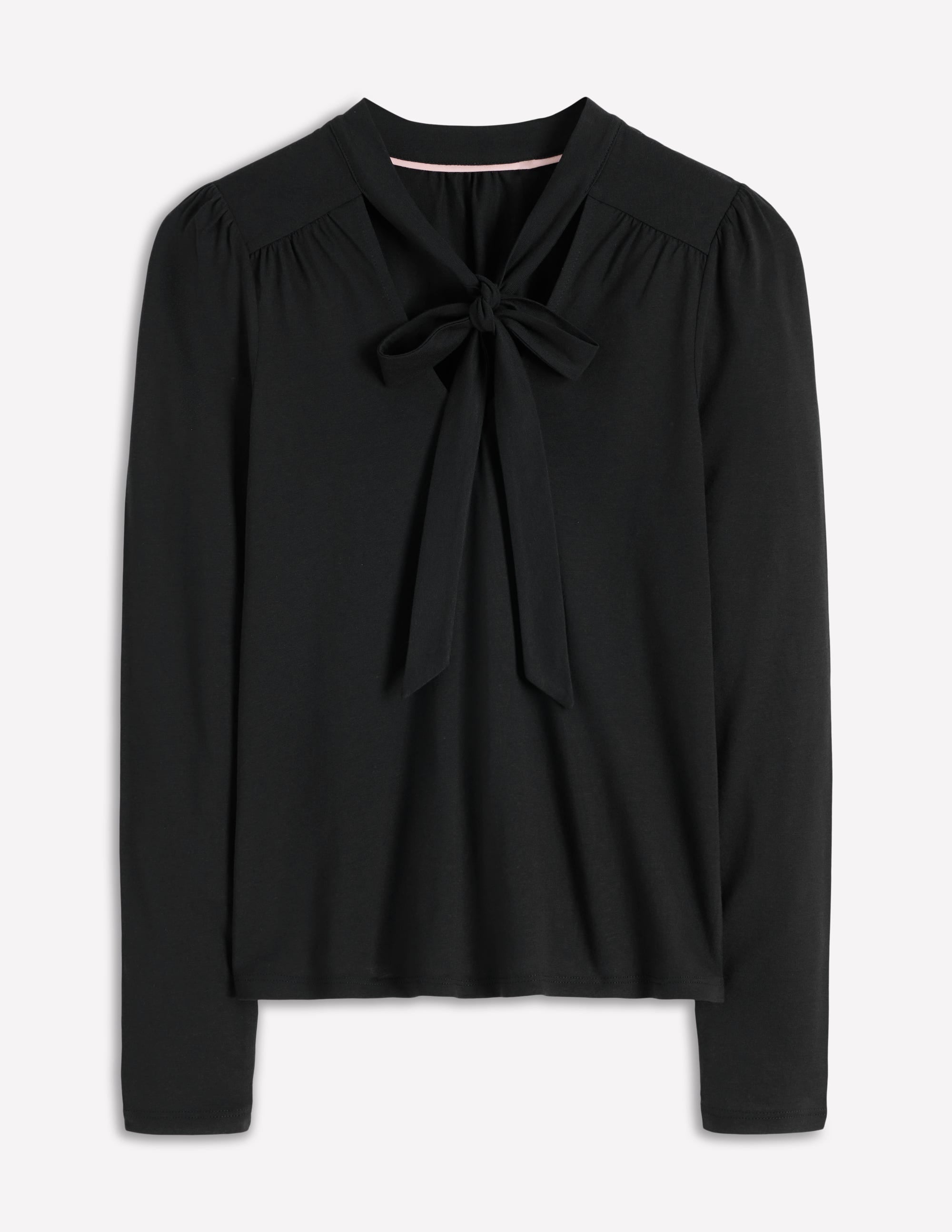 Tie Neck Supersoft Top-Black