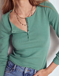 Rib Henley-Eucalyptus