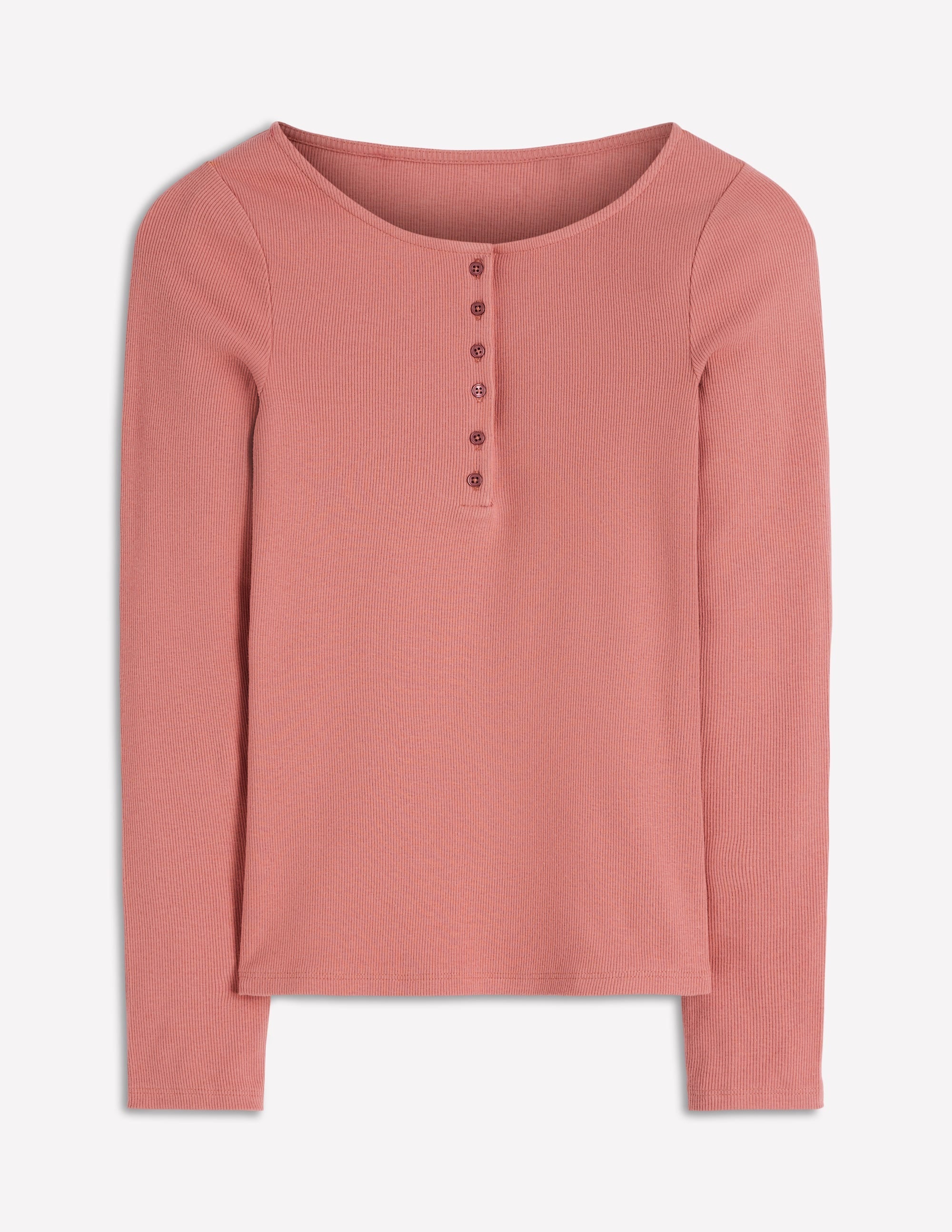 Rib Henley-Vintage Rose