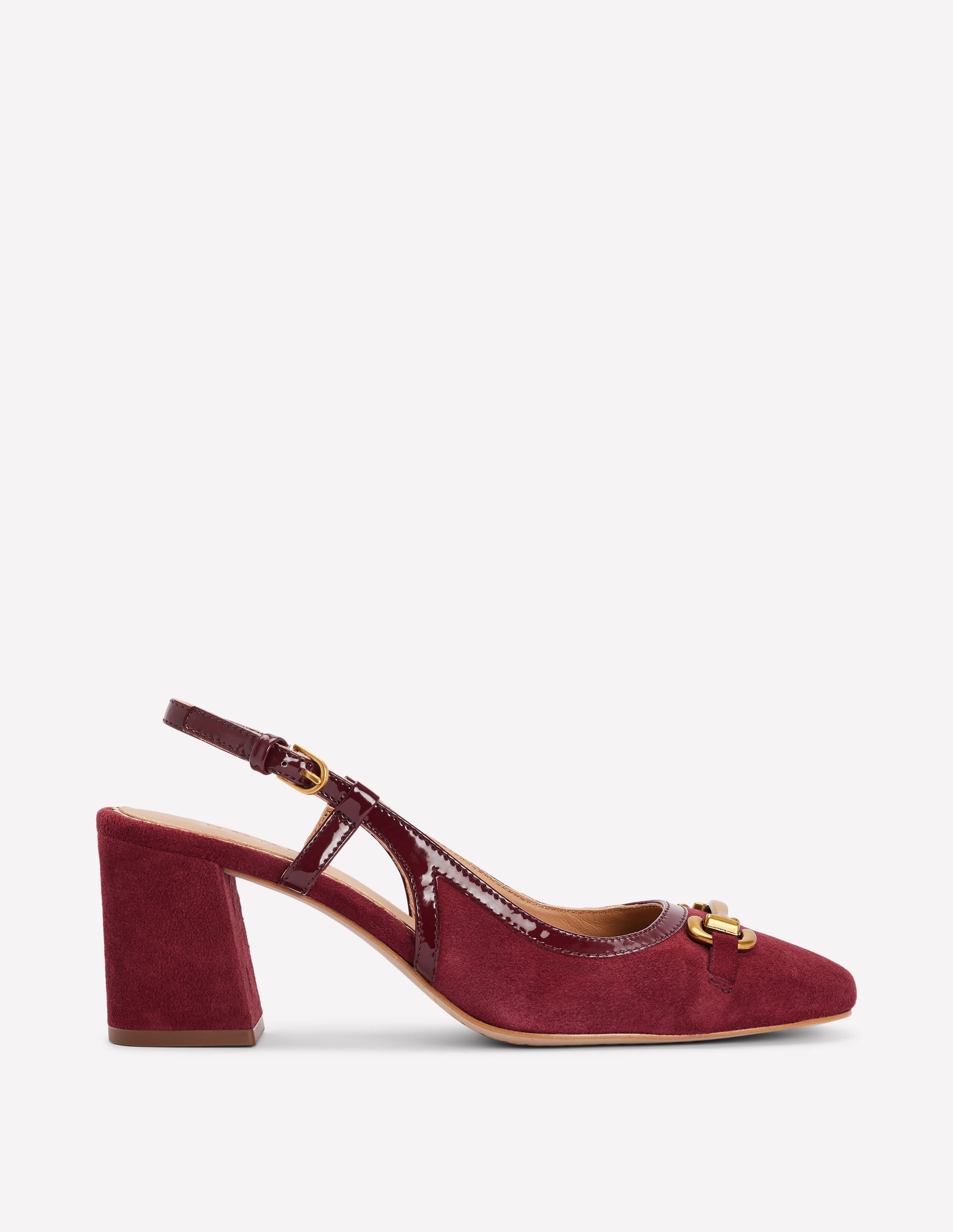 Iris Snaffle Slingback Heels-Oxblood