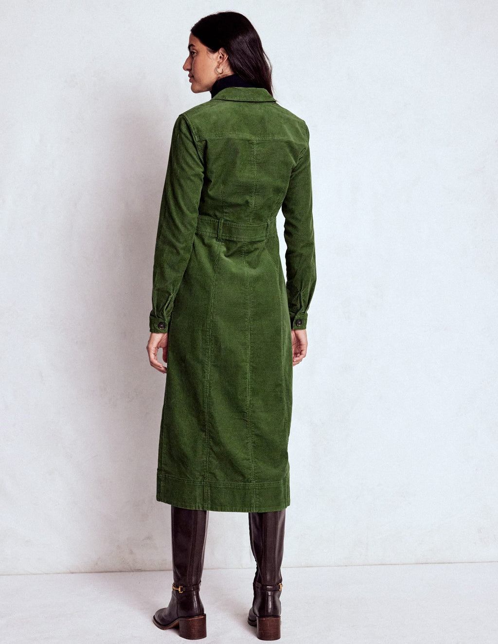 Amanda Cord Midi Dress-Fern