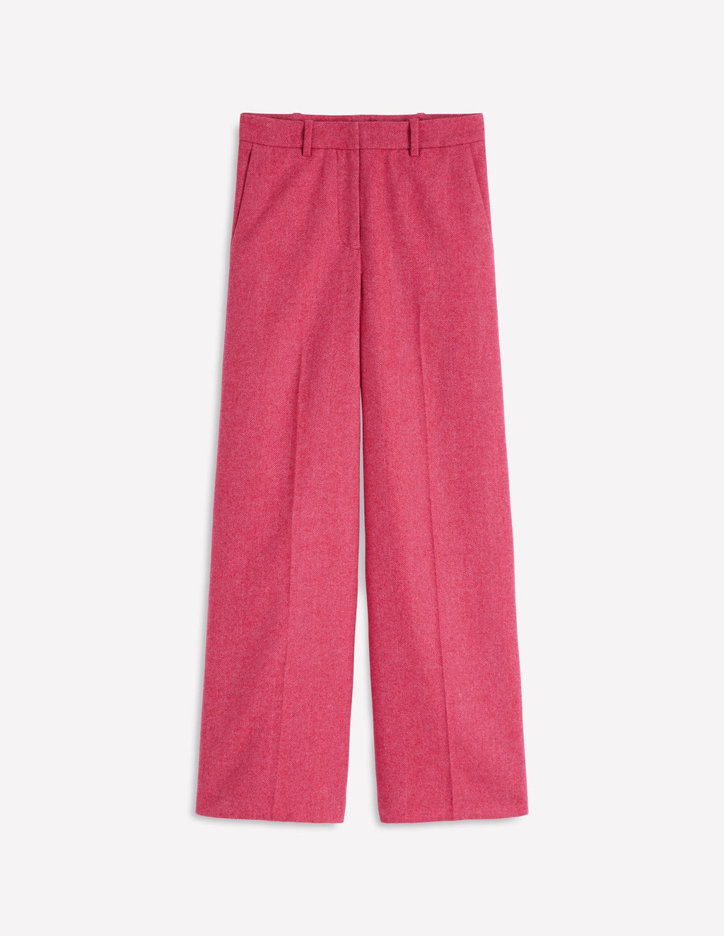 Belgravia Wool Blend Pants-Red and Pink Wide Herringbone