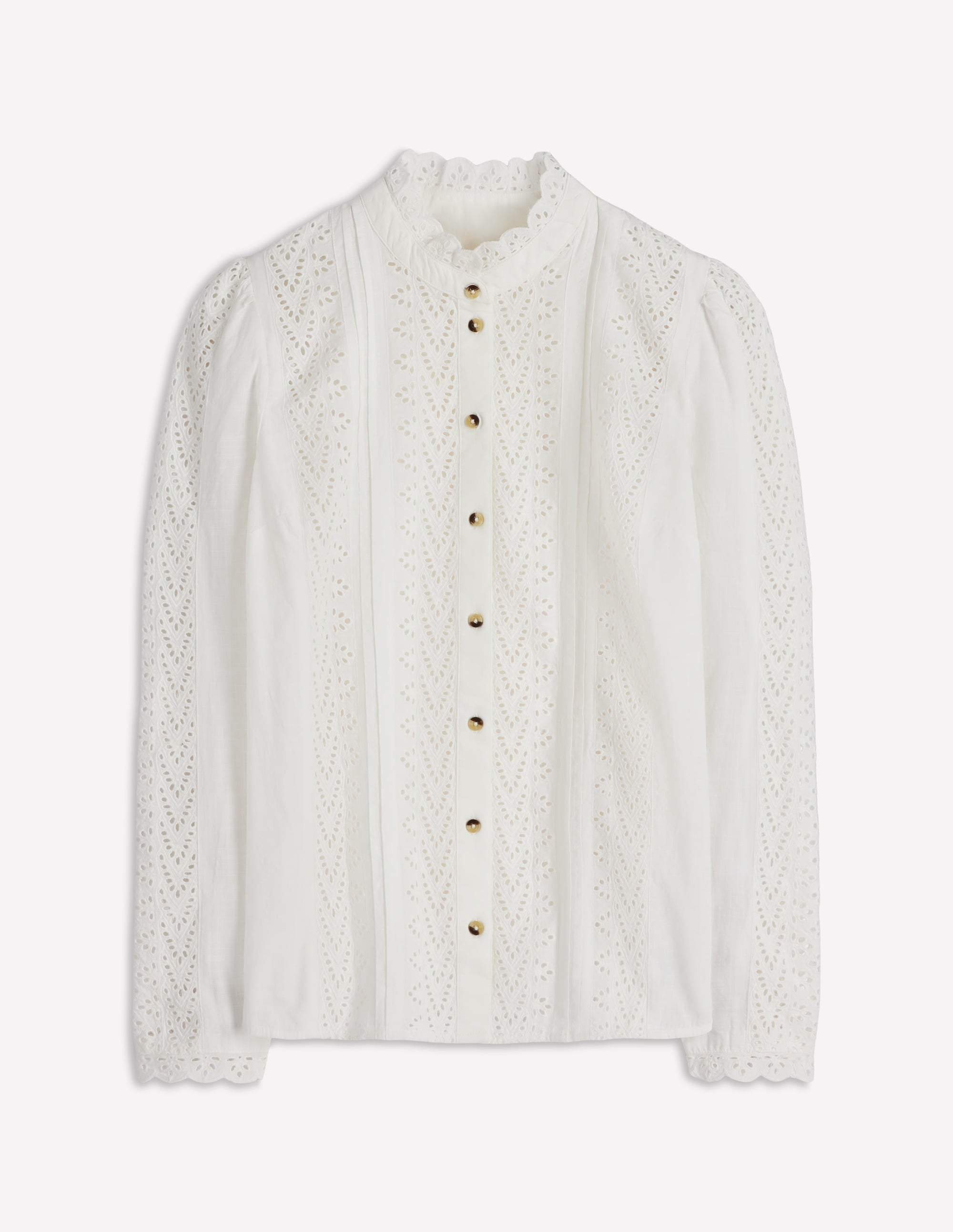 Savannah Broderie Top-Ivory