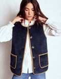 Clerkenwell Reversible Gilet-Navy, Leopard