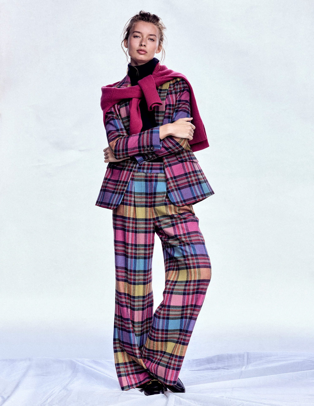 Kensington Tailored Pants-Multi Blanket Check