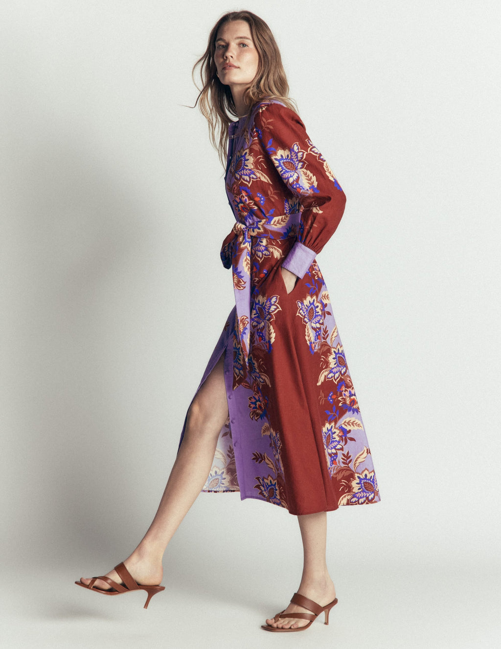 Blouson Sleeve Occasion Dress-Multi Super Bloom