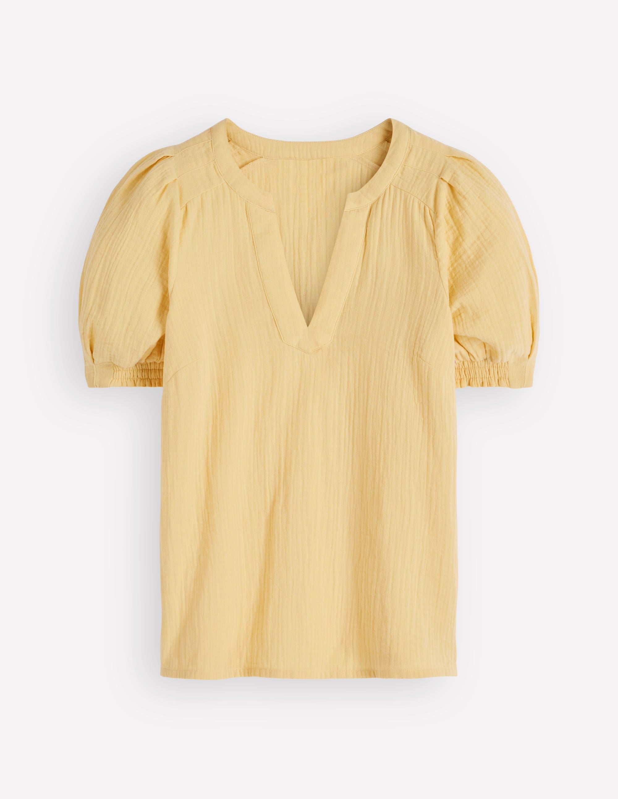 Rae Double Cloth Top-Sunlight Yellow