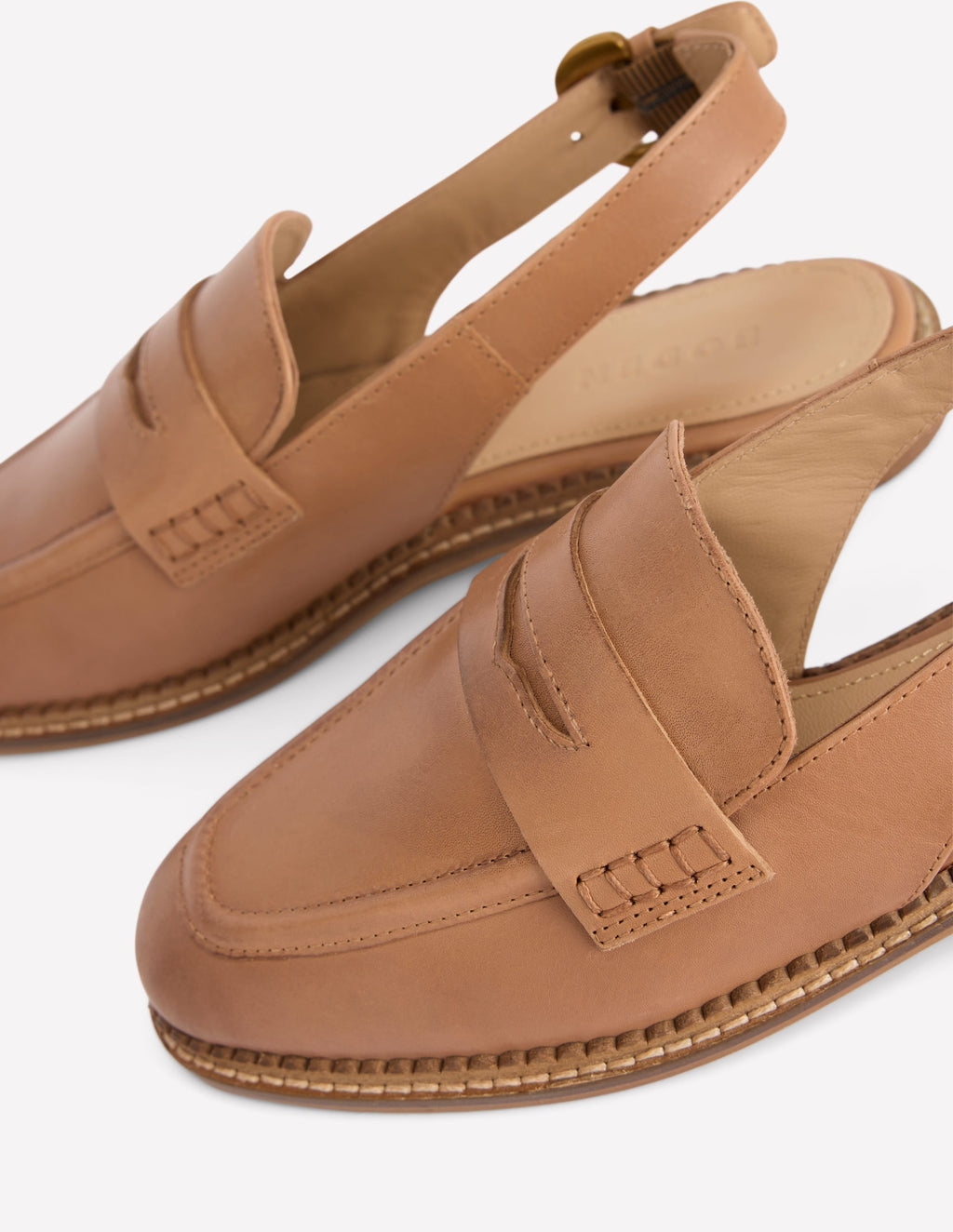 Nya Slingback Penny Loafers-Tan