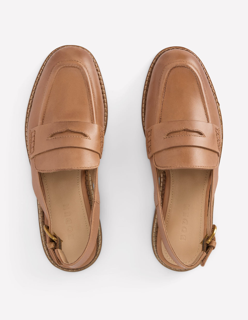 Nya Slingback Penny Loafers-Tan