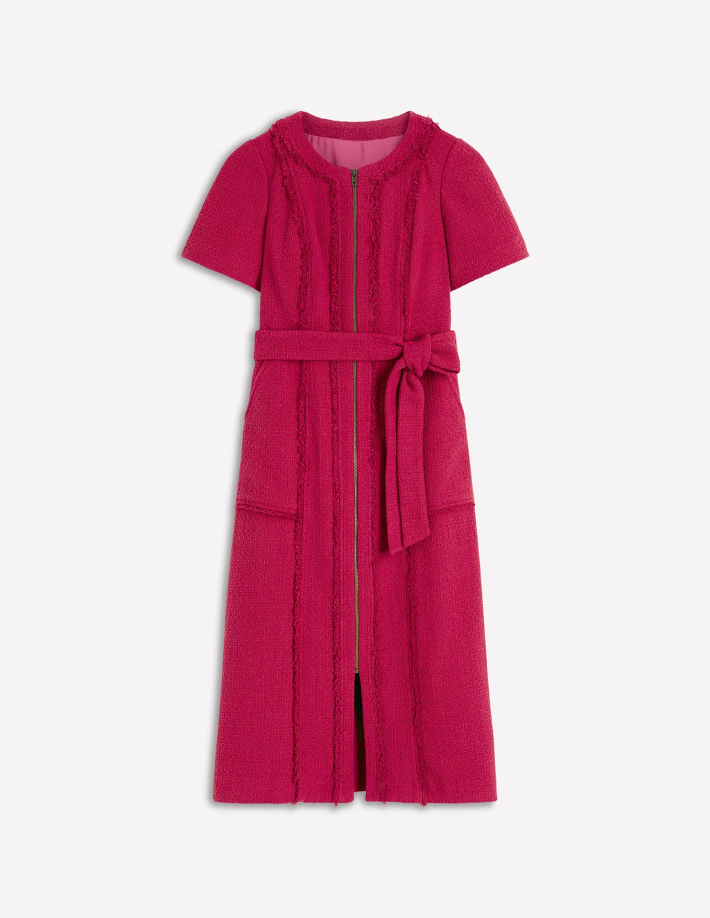 Ruth Zip Texture Dress-Berry