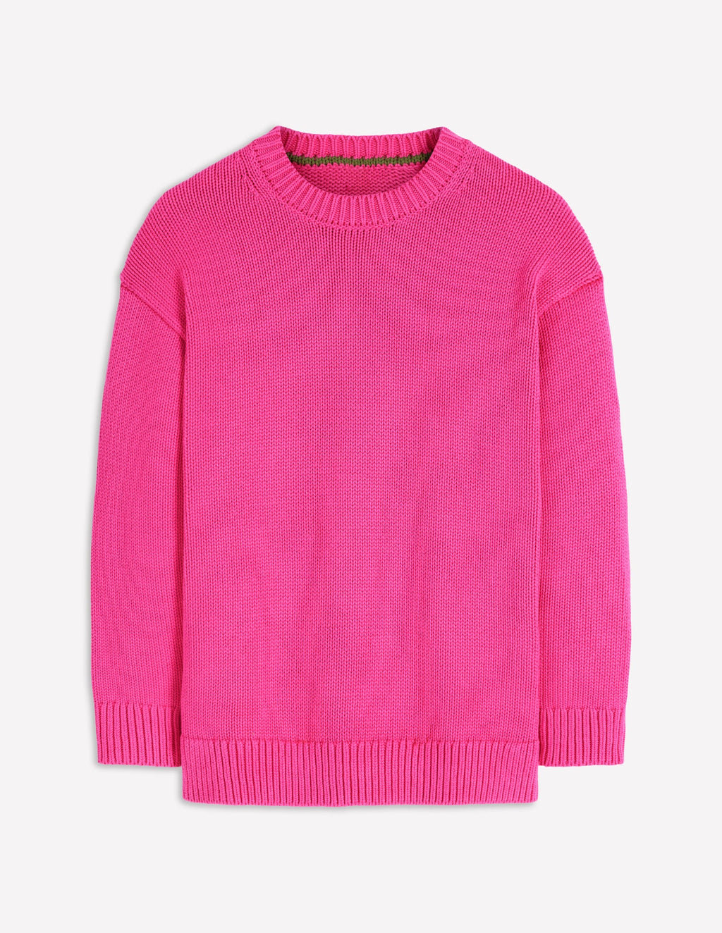 Lucy Oversized Cotton Jumper-Pink Peony