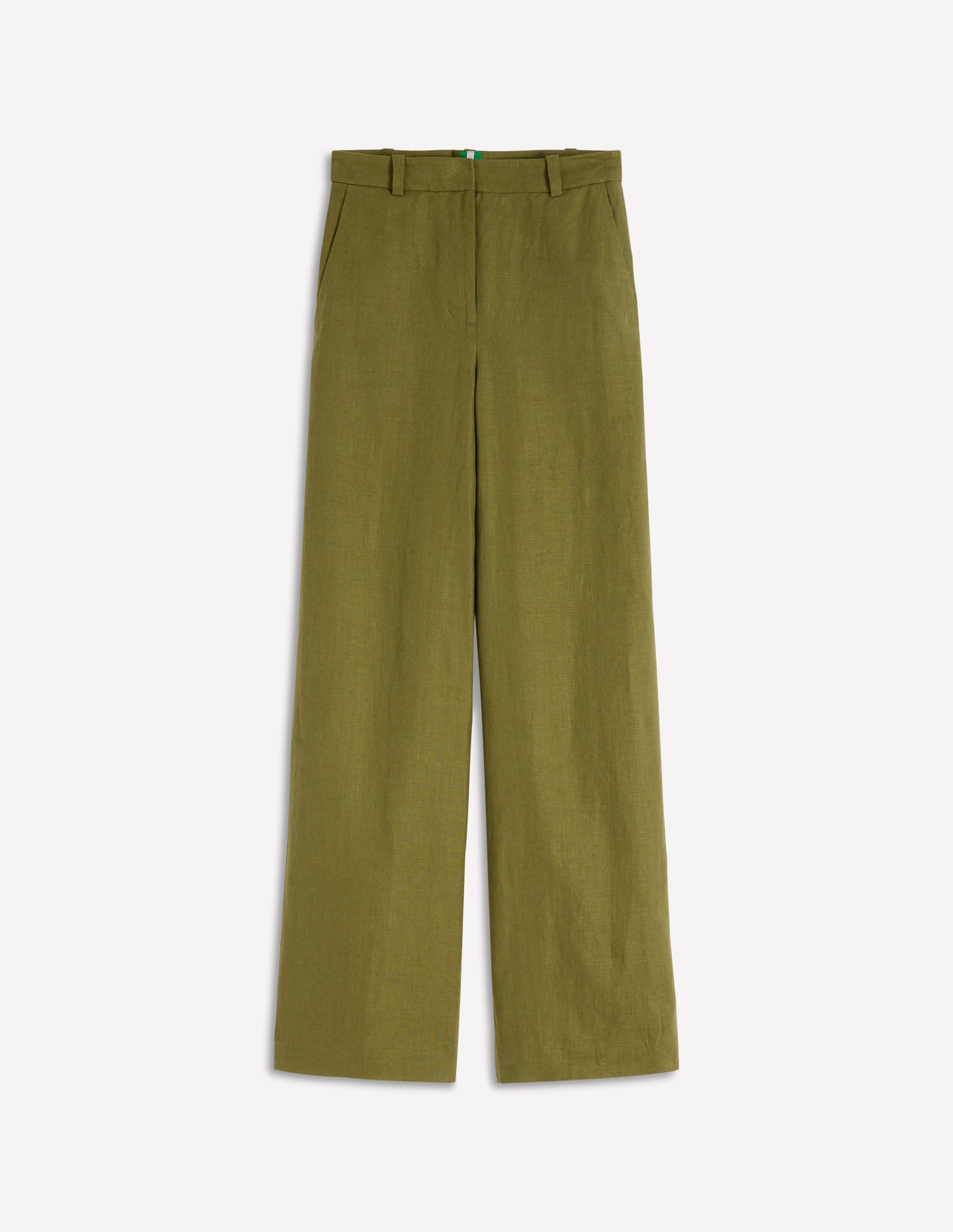 Belgravia Linen Pants-Olive Green