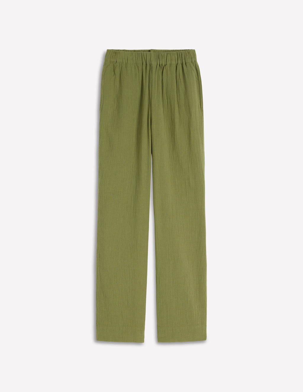 Pull On Double Cloth Pants-Olive Green