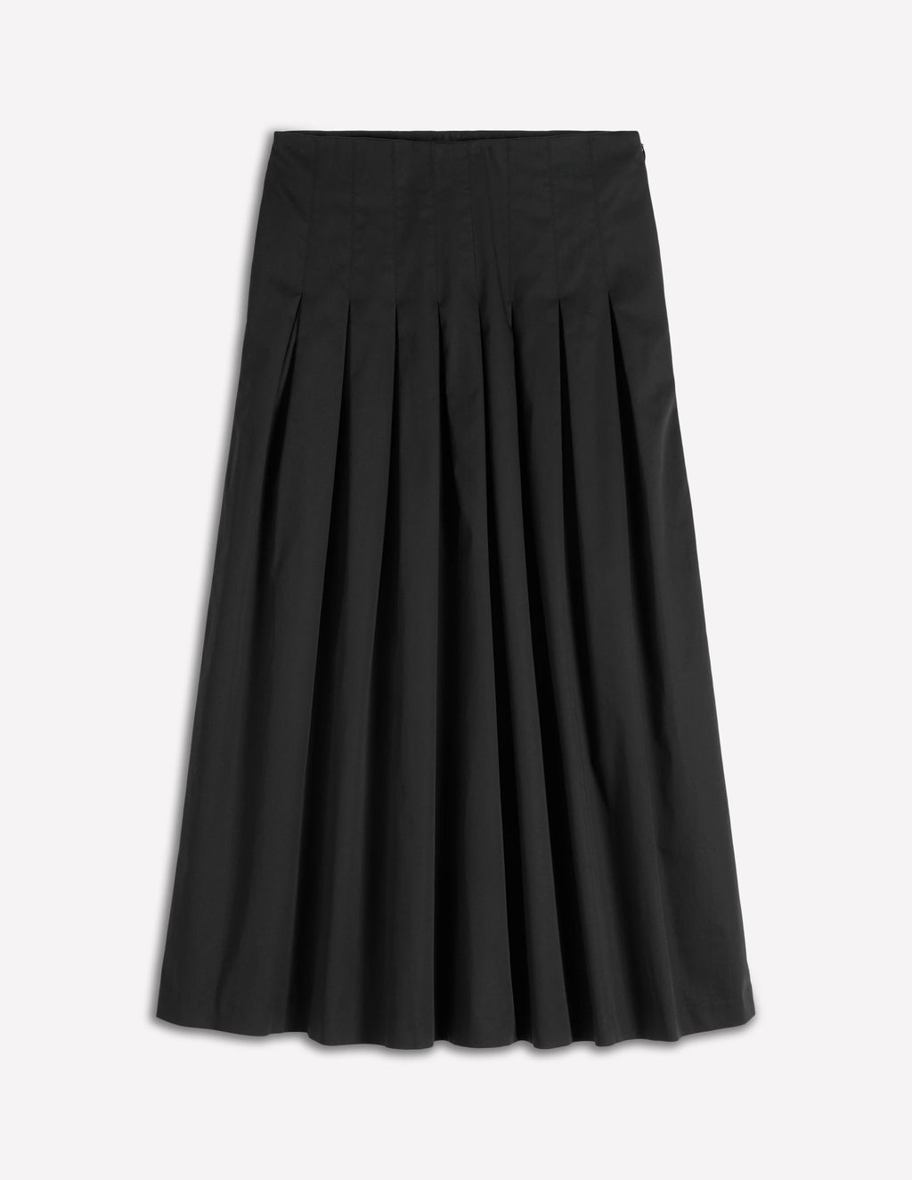 Valentina Cotton Sateen Skirt-Black