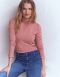 Supersoft Frill Detail Top-Vintage Rose