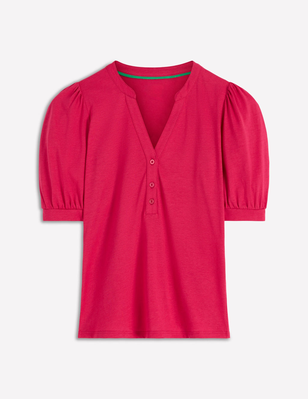 Supersoft Short Sleeve Henley-Pomegranate