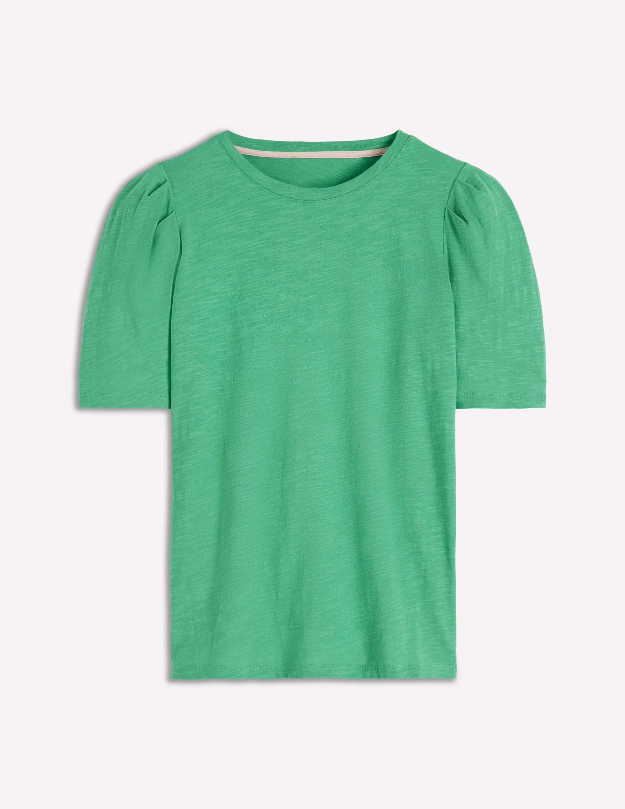 Sophie Puff Sleeve T-shirt-Aloe Green