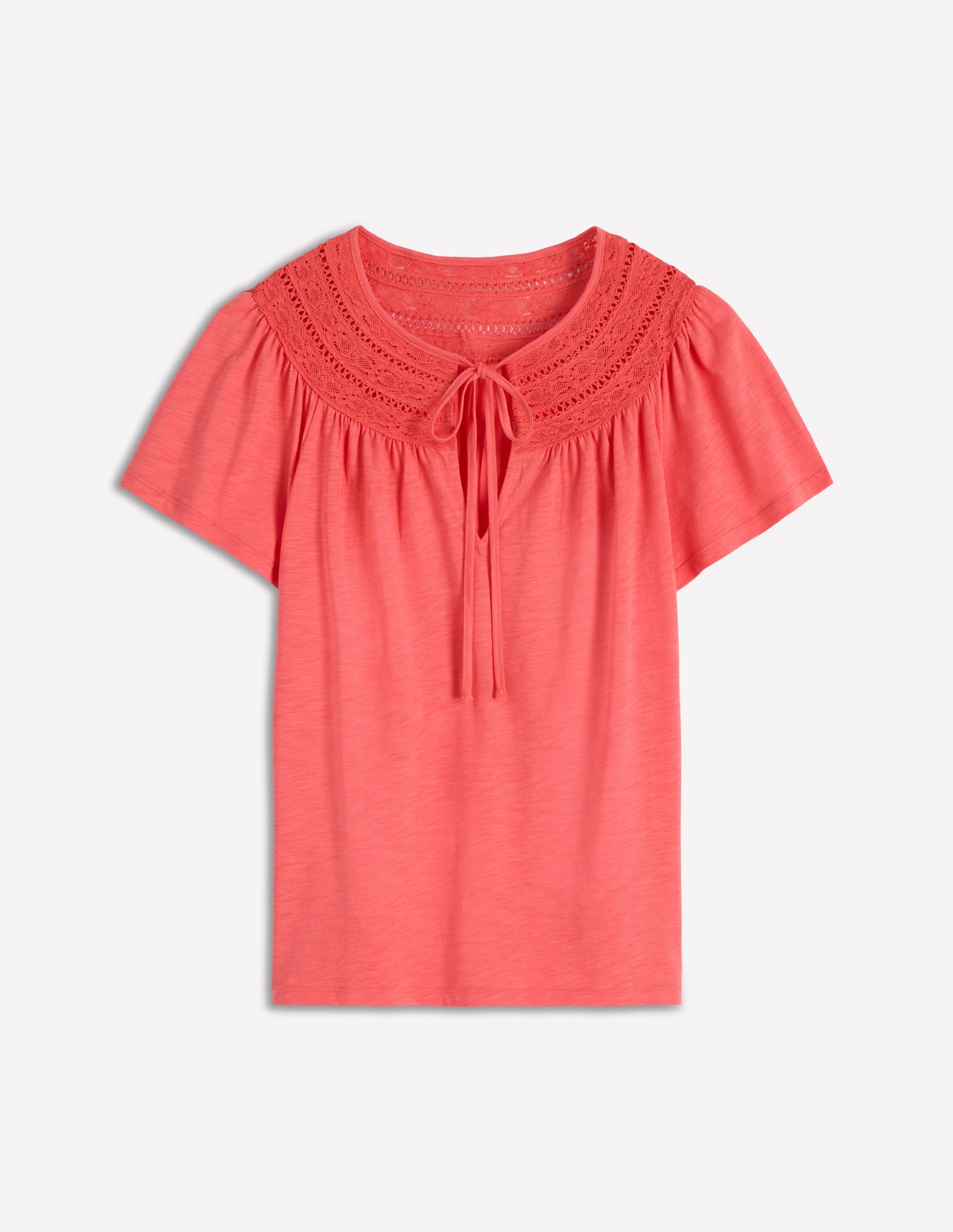 Edi Trim Detail T-shirt-Porcelain Rose