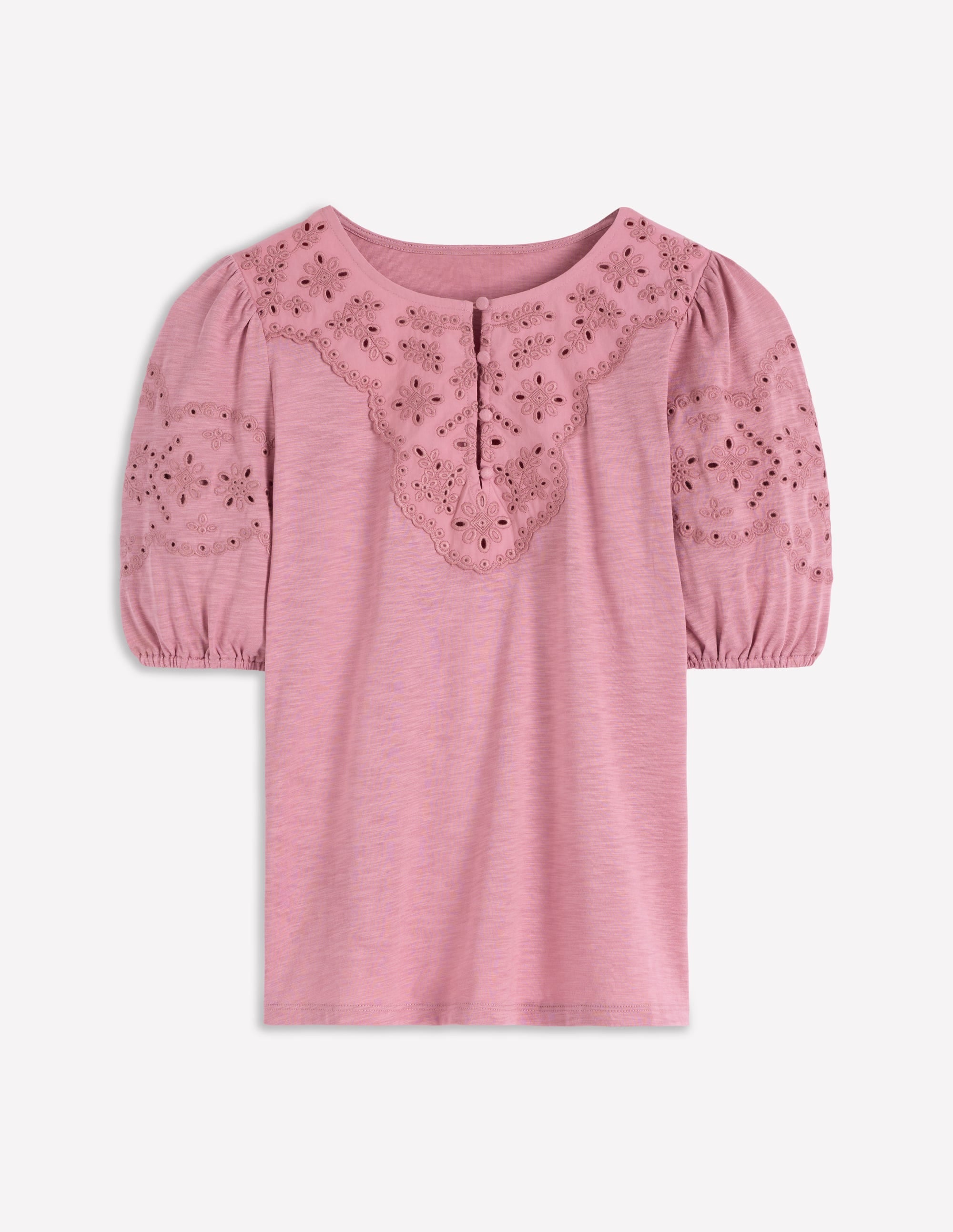 Ada Broderie Mix Top-Lilas