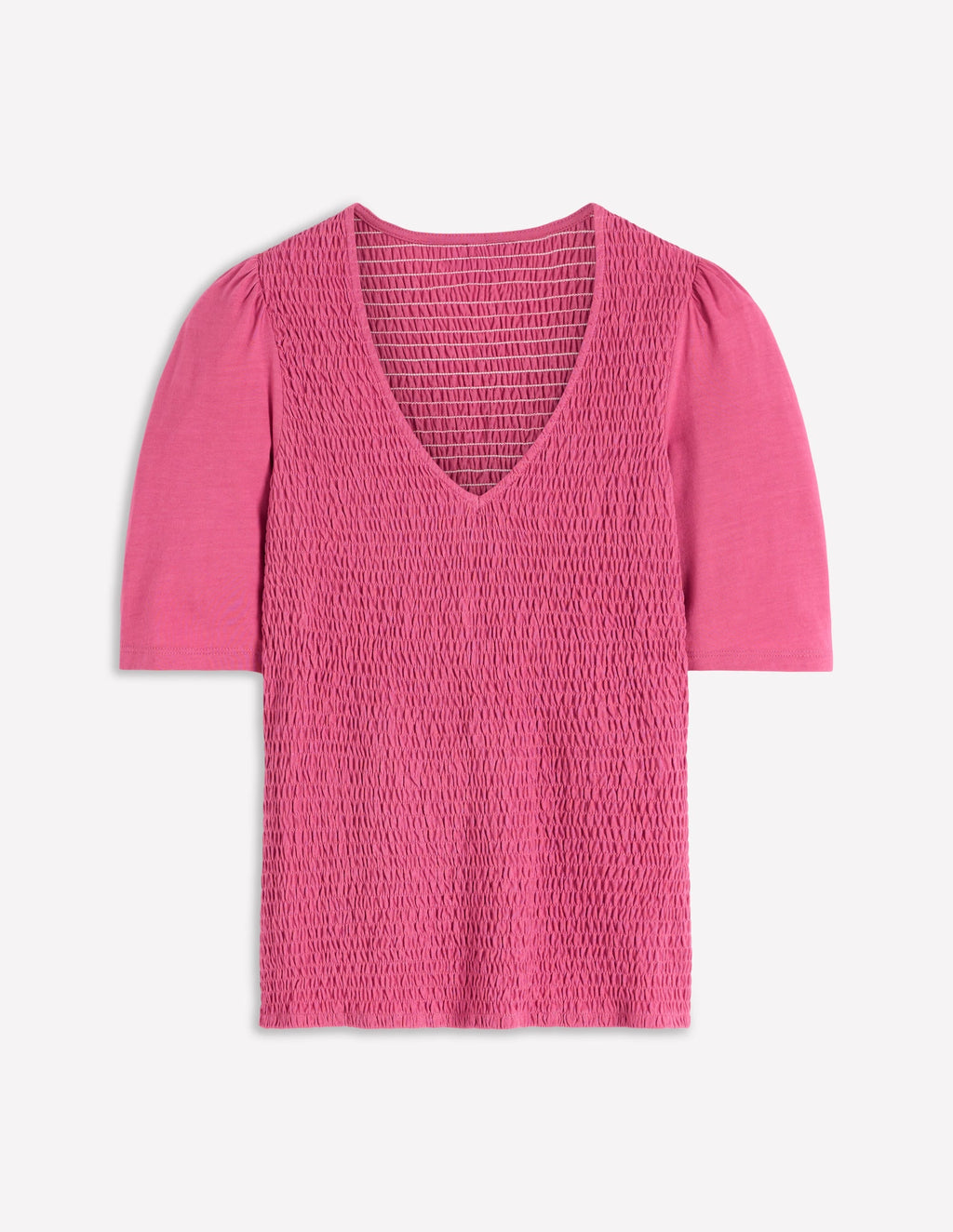 Smocked V Neck Top-Malaga