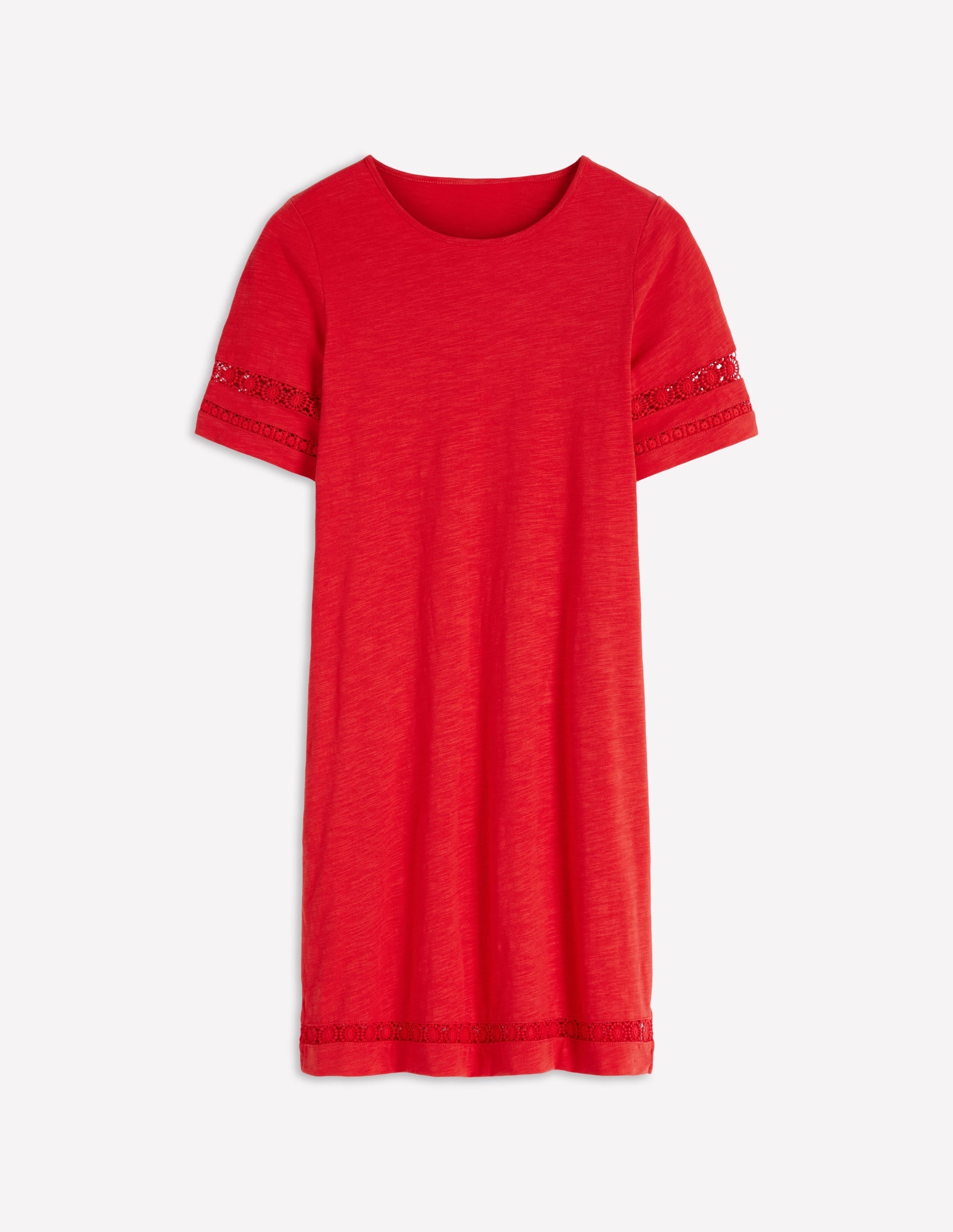 Hattie Jersey T-shirt Dress-Red Coral