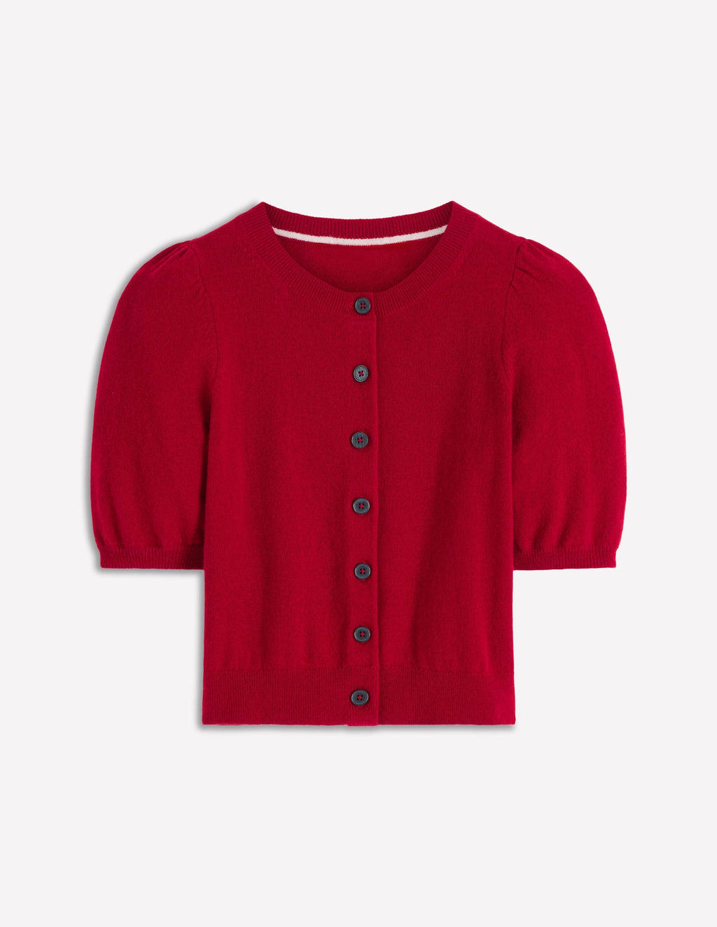 Cropped Cashmere Cardigan-Ash Red