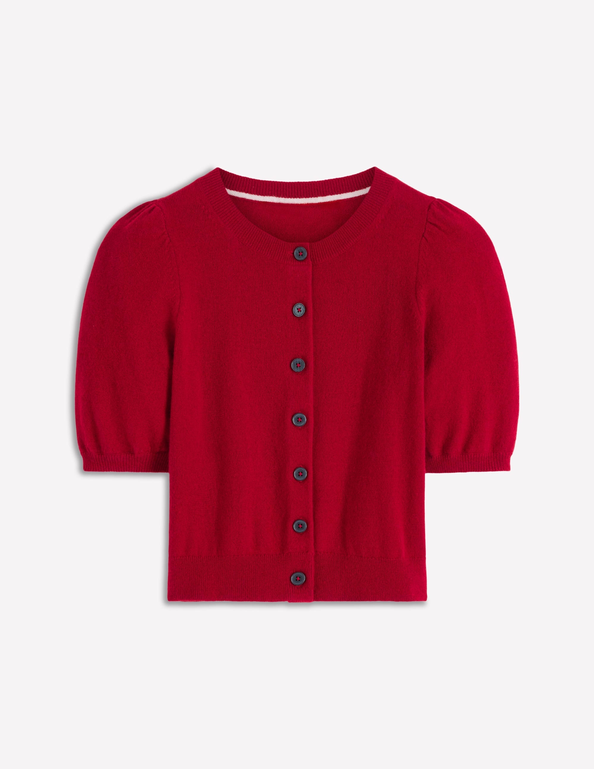 Cropped Cashmere Cardigan-Ash Red