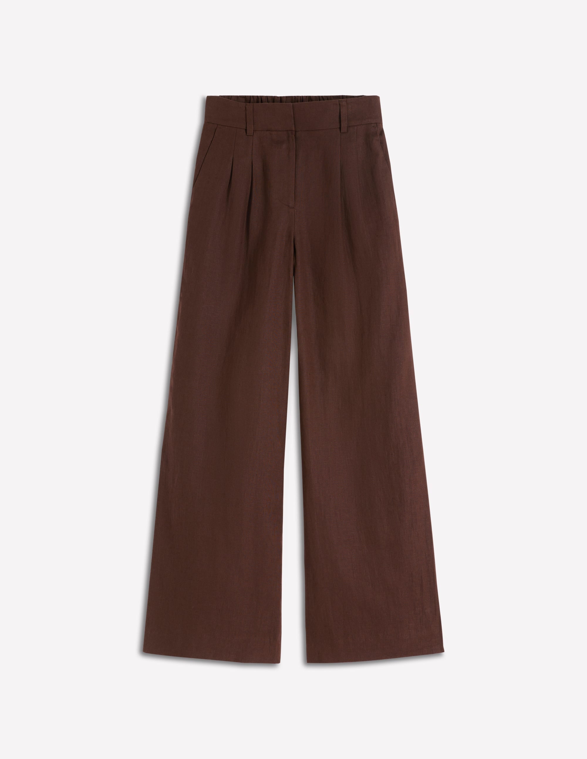 Kensington Linen Pants-Bitter Chocolate