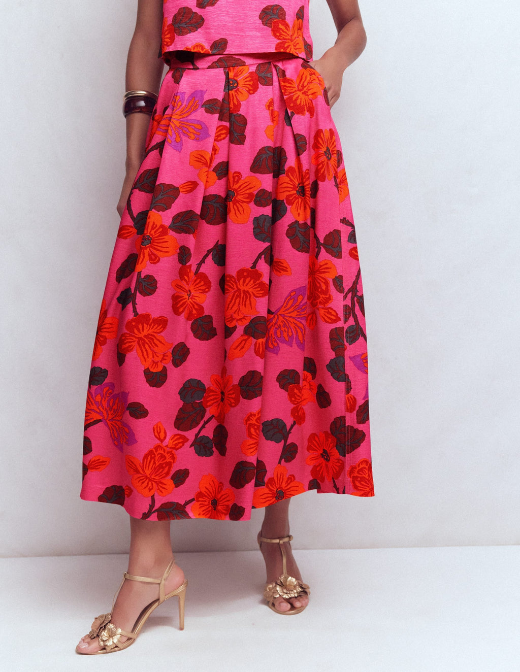 Verity Maxi Skirt-Pink, Elaborate Blossom