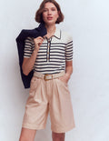 Denim Bermuda Short-Ecru