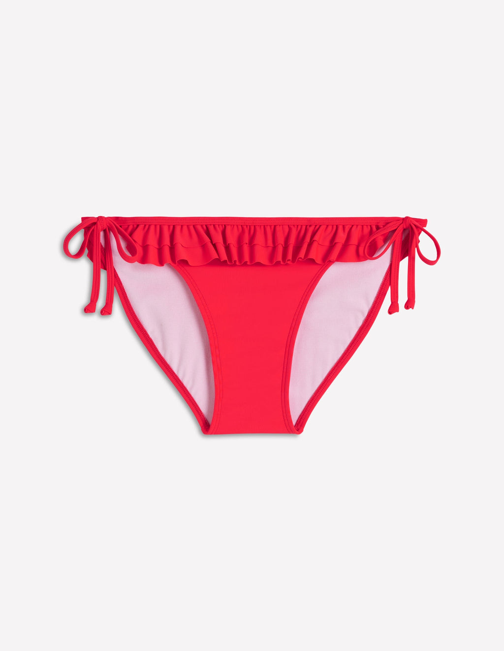 Ruffle Bikini Bottoms-Fiery Coral
