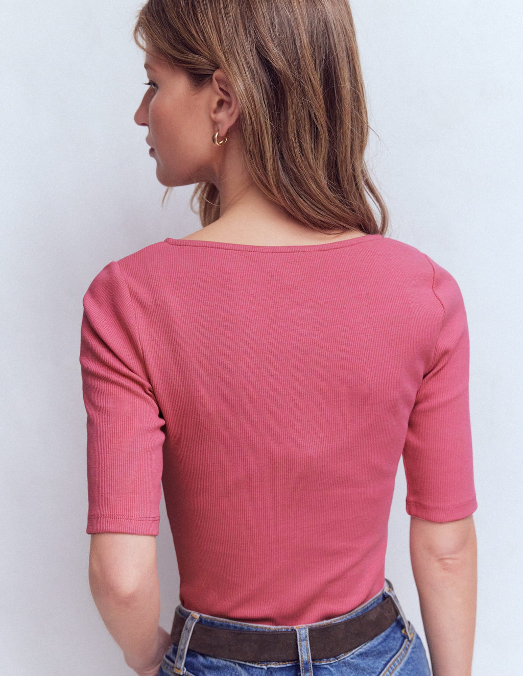 Short Sleeve Rib Henley-Malaga