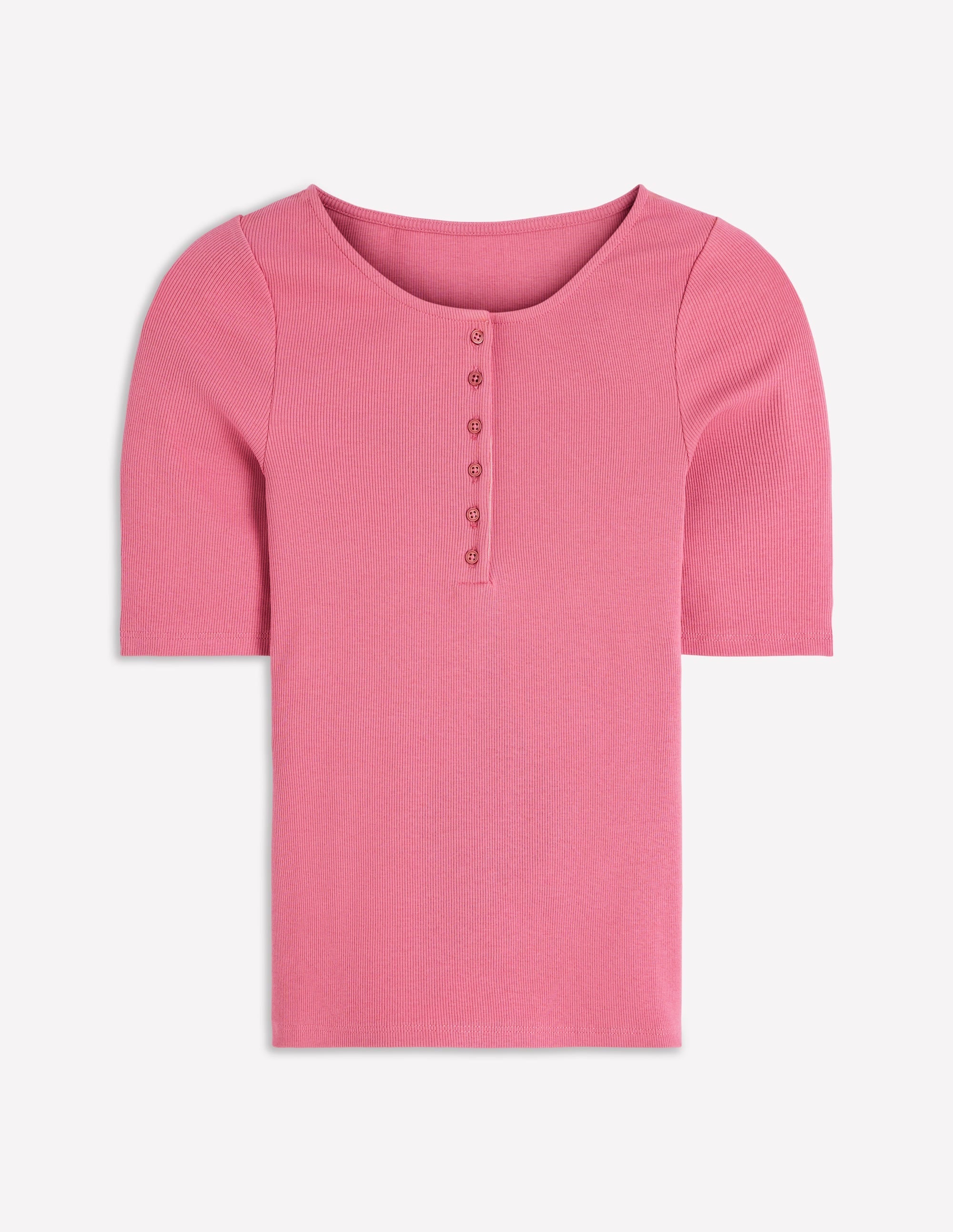 Short Sleeve Rib Henley-Malaga