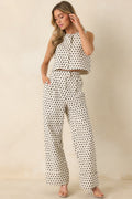 FRNCH Nautilus Ivory & Black Cotton Linen Vest