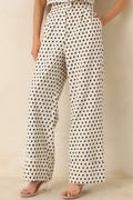 FRNCH Isolde Ivory & Black Cotton Linen Trousers
