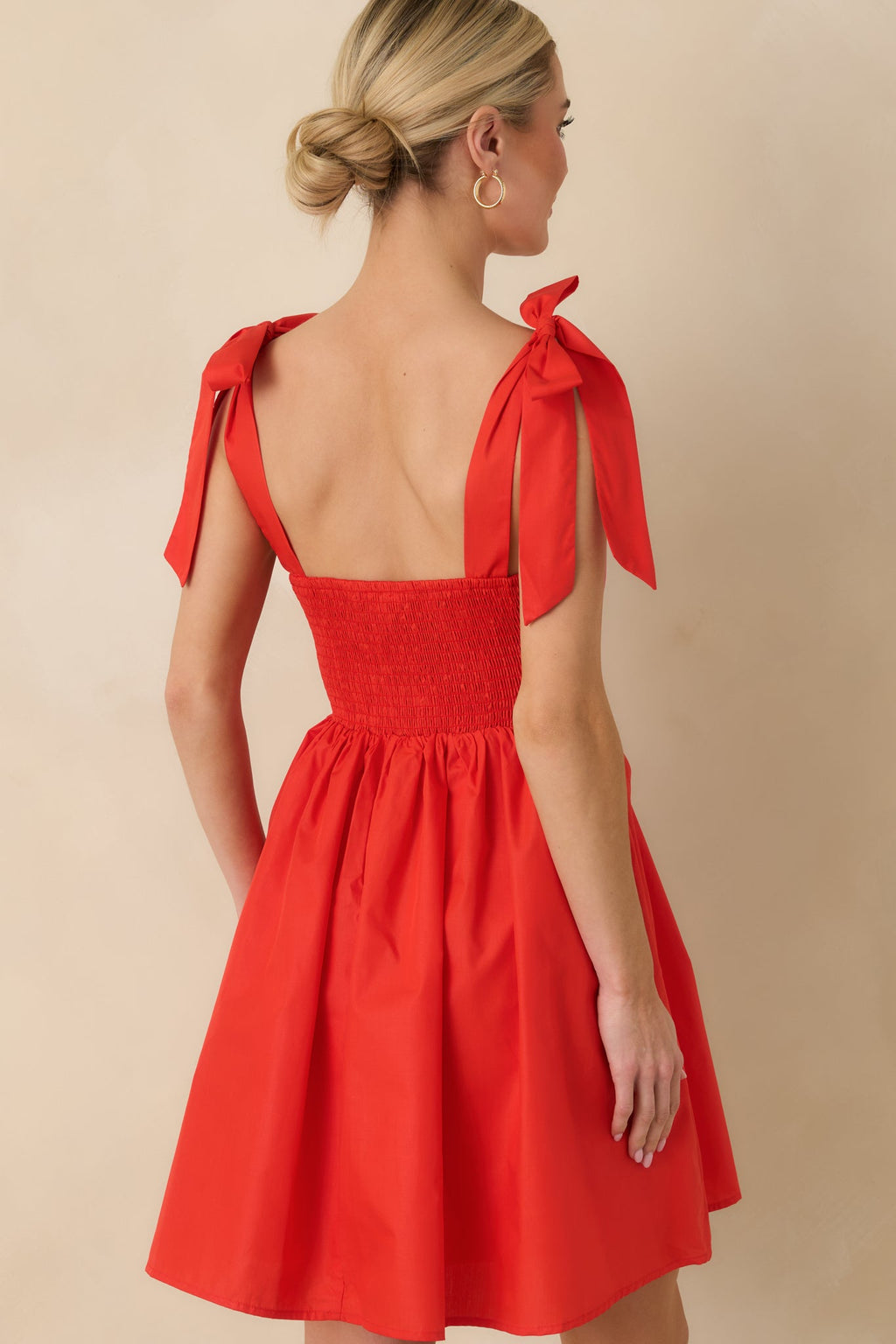 Love Without Limits Red Bow Strap Mini Dress