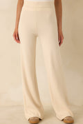 Polished Path Beige Knit Wide Leg Pants