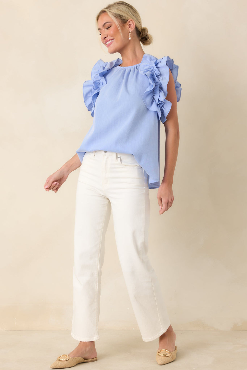 Hard At Work White Straight Leg Jeans