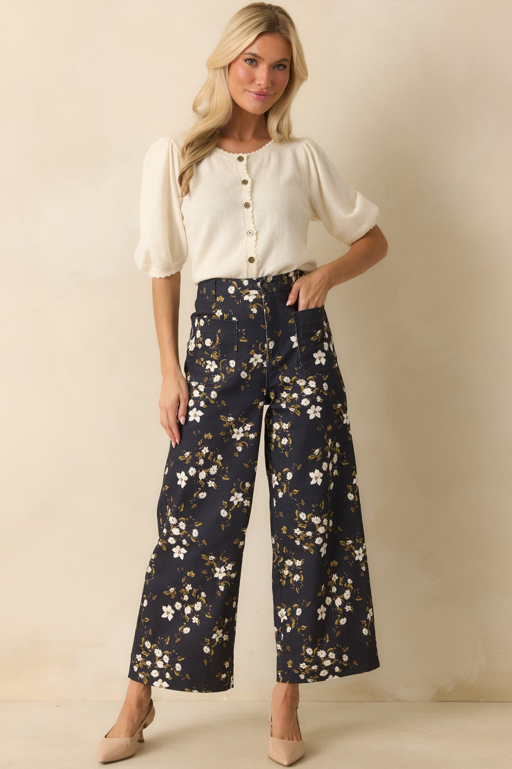 It's Always Right Ivory Short Sleeve Button Front Cardigan