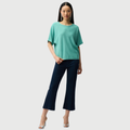 Joseph Ribkoff Knit Denim Cropped Flare Pant