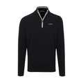 LSU Black with White Trim Luxury Touch Cotton and Cashmere Quarter Zip Sweater