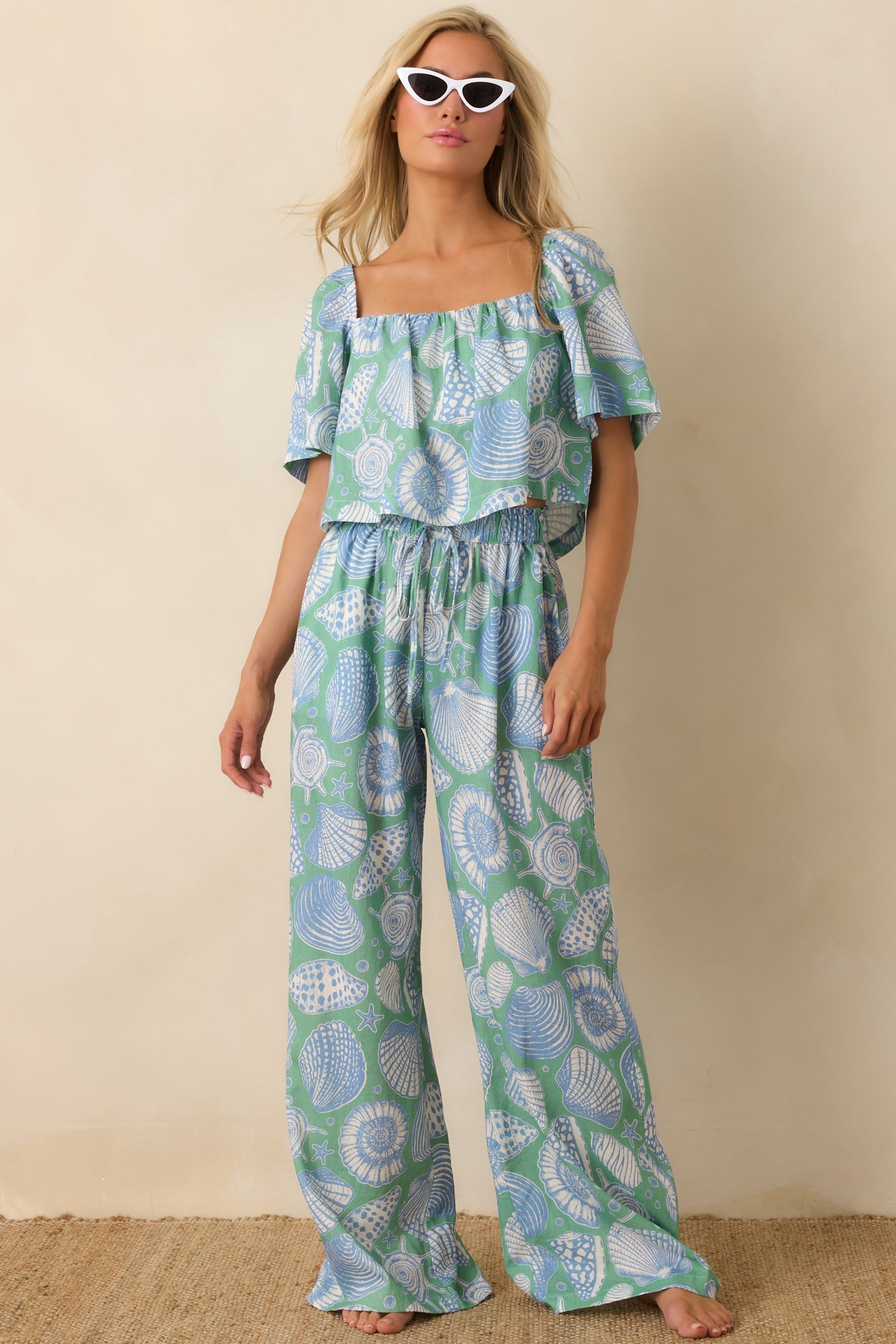 Paradisa San Marino Oceana Blue Multi Drawstring Pants