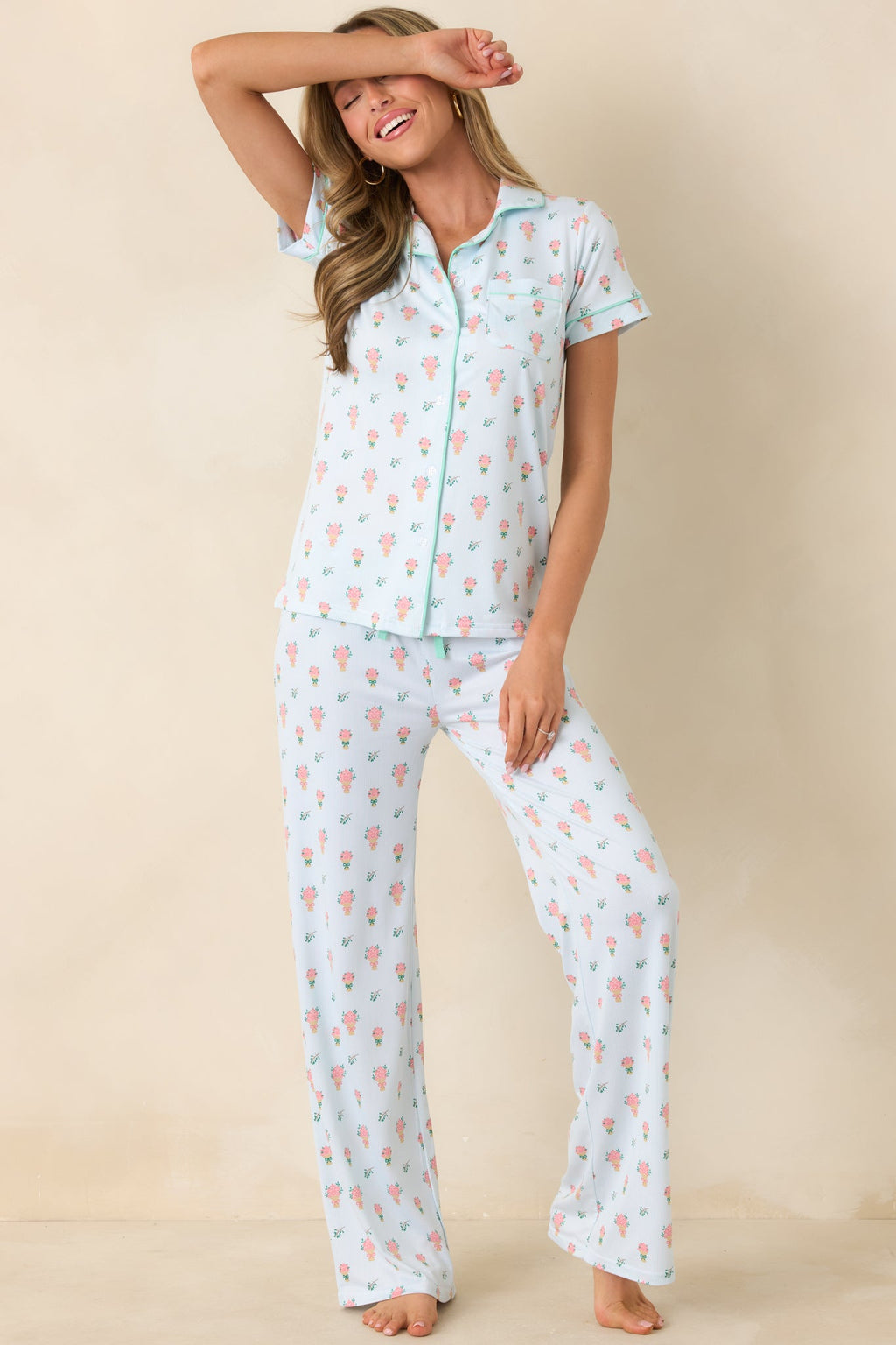 Mint to Be Mine Mint Green Multi Floral Pajama Pants