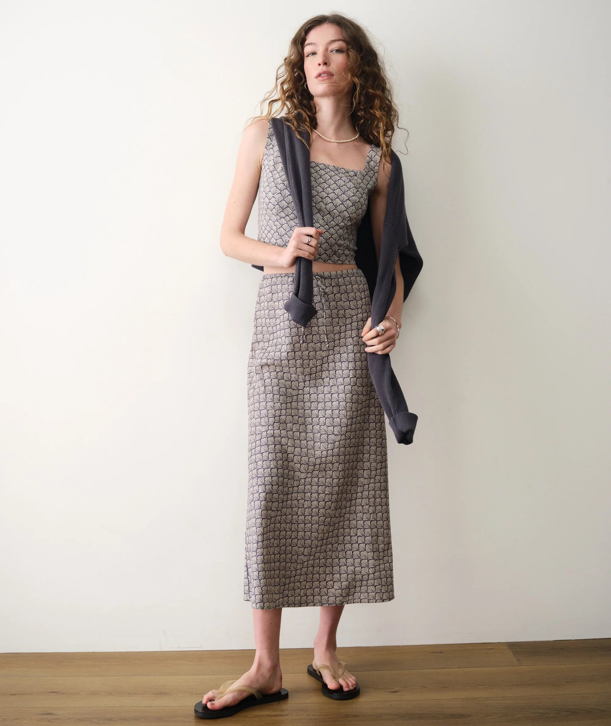 Marine Layer Avery Hemp Midi Skirt