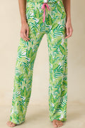 Leaf It to Me Green Leaf Print Drawstring Pajama Pants